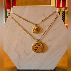 NOBO Gold Tone D Initial & Star Pendant Necklaces